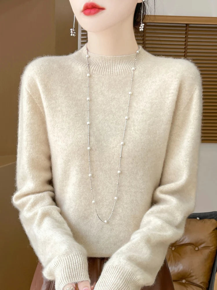 Pull à Col Cheminé 100% Laine Mérinos - 14 Couleurs