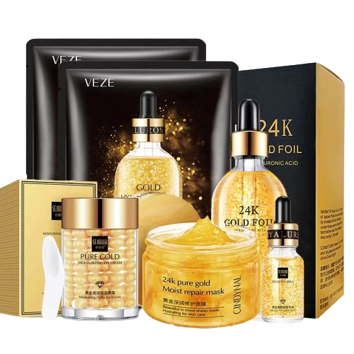 Coffret Routine Soins Visage Or 24k - Cosmétiques coréens