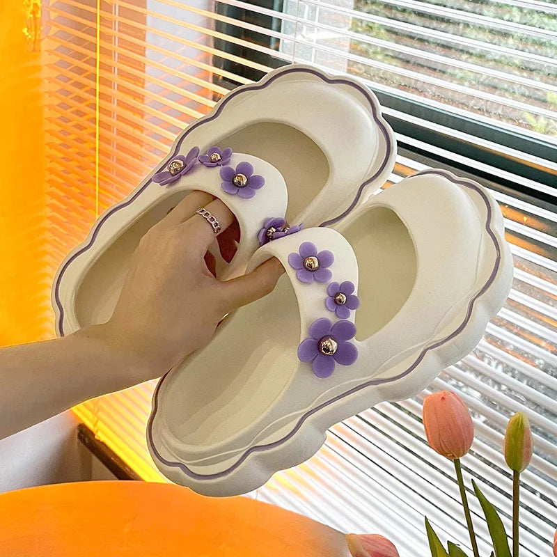 Sabots Sandales d'été en EVA à fleurs 3D