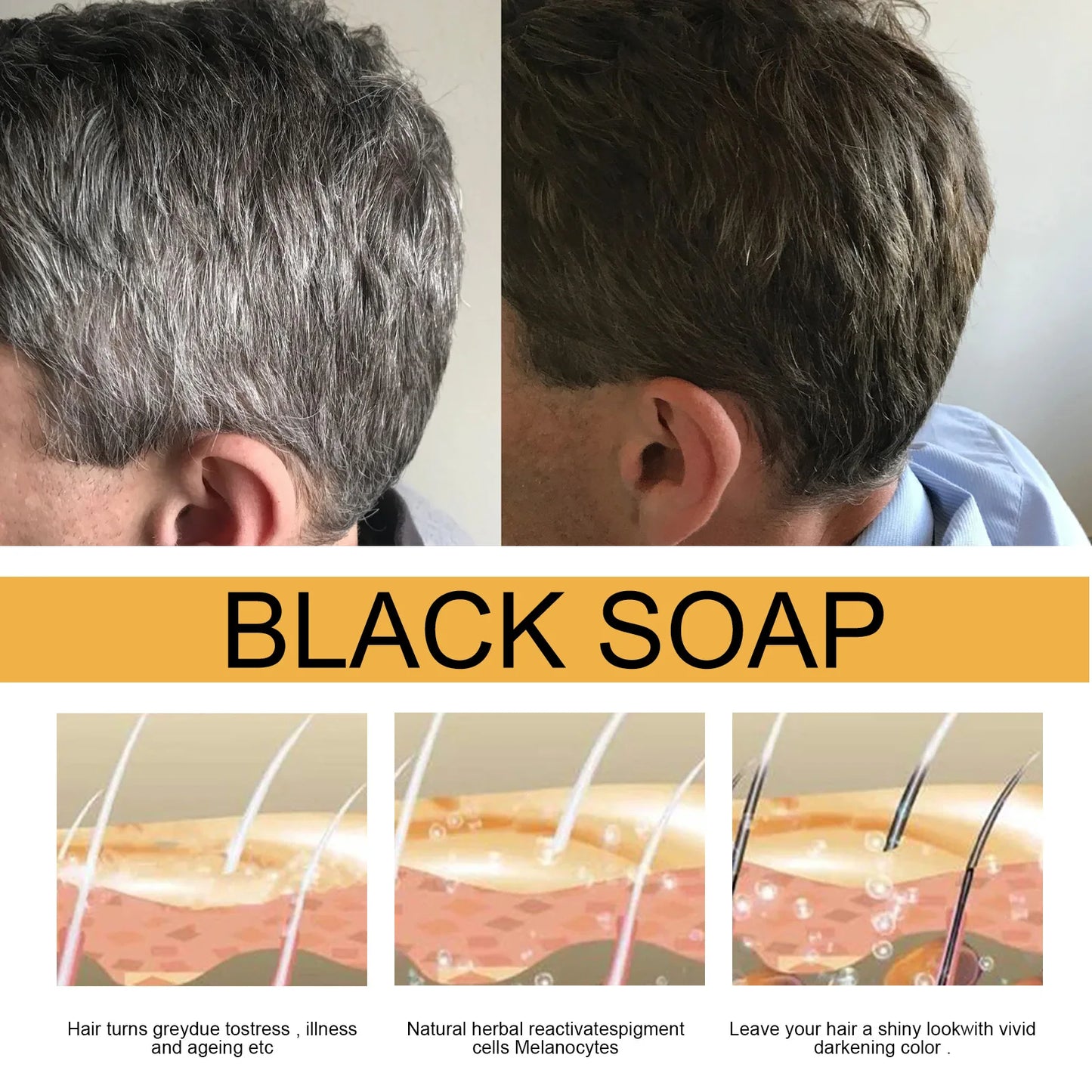 Shampoing Solide Pour Cheveux & Barbe Blancs