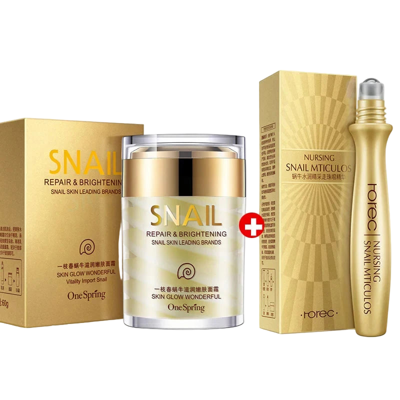 Crème pour le Visage au Collagène & Bave d'Escargot - Sérum Yeux OFFERT