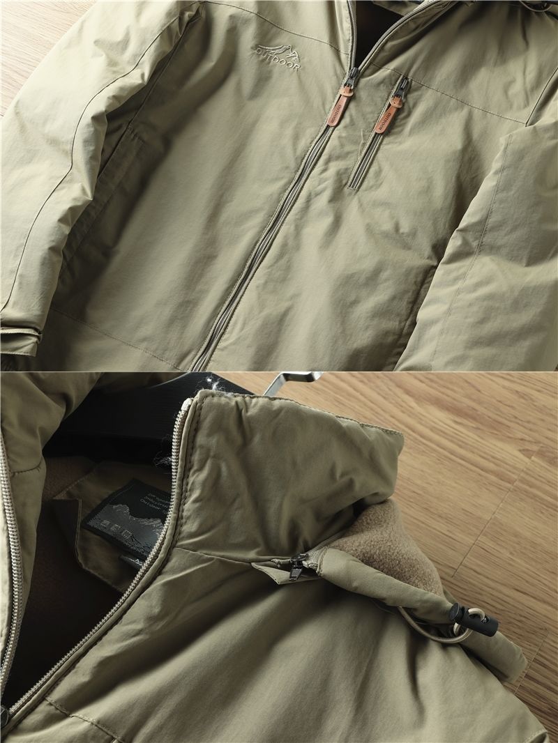 OUTDOOR - Veste imperméable à capuche intérieur polaire - Homme