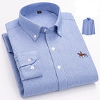 Chemise type Oxford en coton à manches longues pour homme