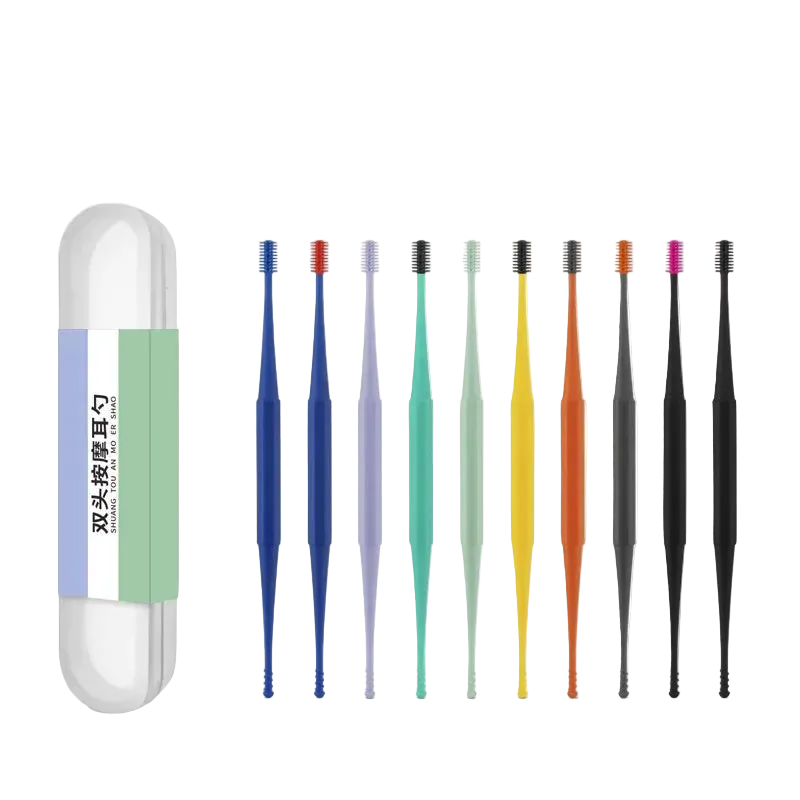 Lot de 10 Nettoyeurs d'Oreilles 2 en 1 en Silicone Réutilisables