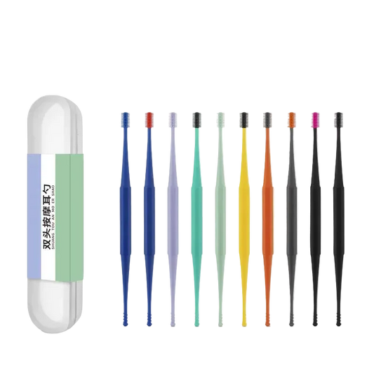 Lot de 10 Nettoyeurs d'Oreilles 2 en 1 en Silicone Réutilisables