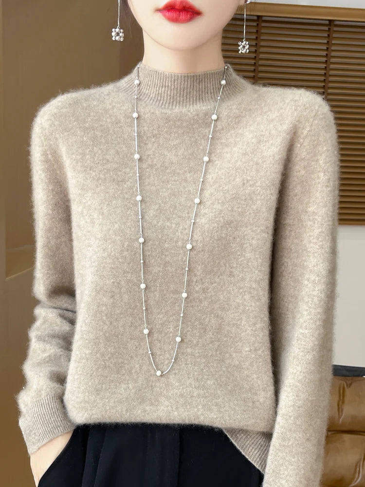 Pull à Col Cheminé 100% Laine Mérinos - 14 Couleurs