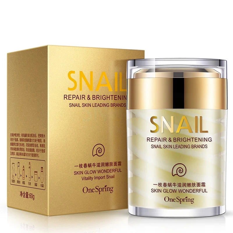 Crème pour le Visage au Collagène & Bave d'Escargot - Sérum Yeux OFFERT