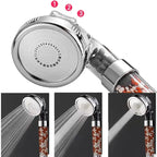 Pommeau de Douche Écologique Haute Pression 3 Jets Relaxants - Recharge Billes OFFERTE