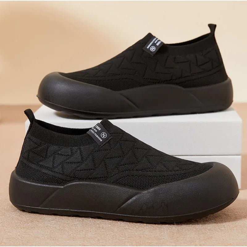 Slip-On en Maille Respirante à Large Semelle