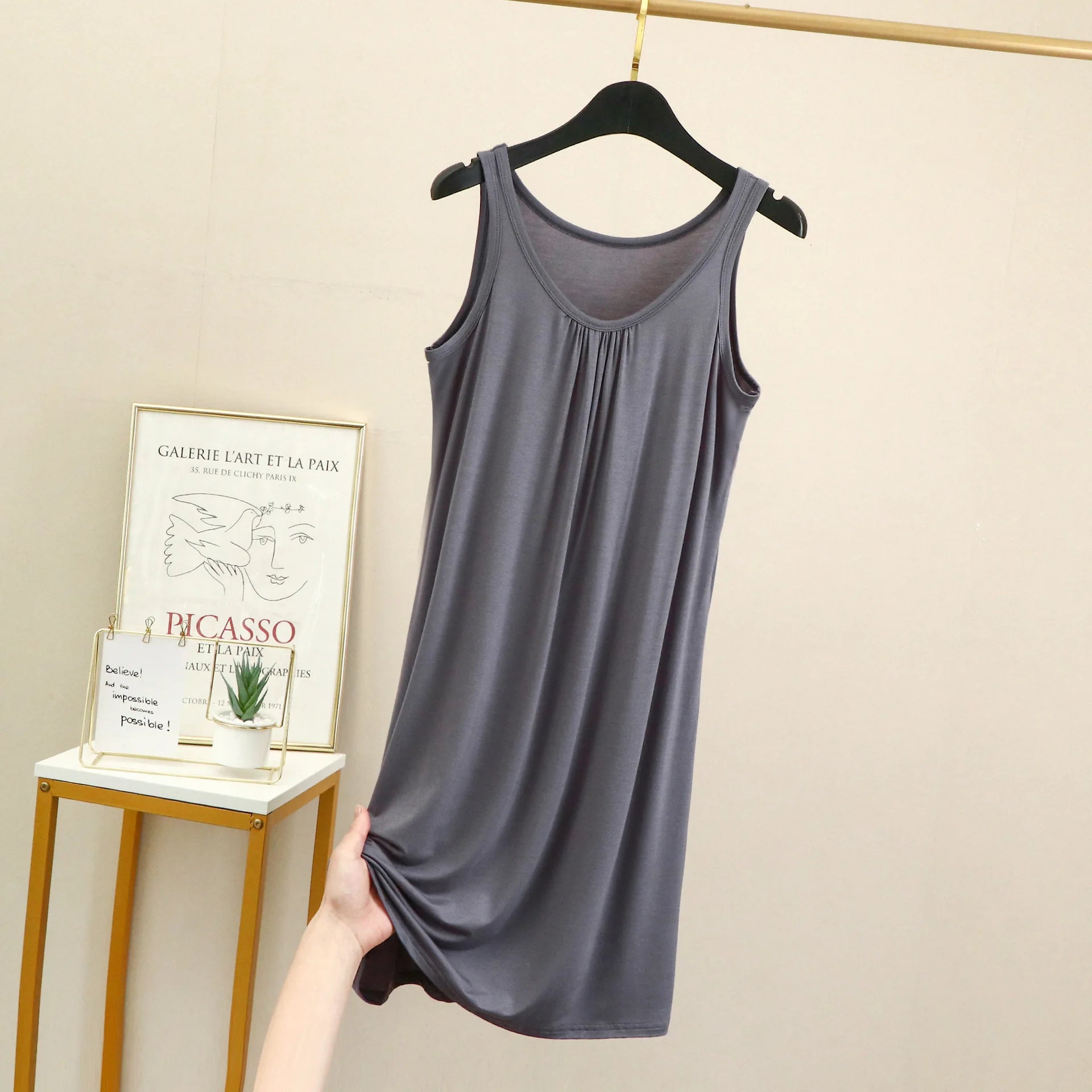 Chemise de nuit en Modal sans manches - Grandes tailles