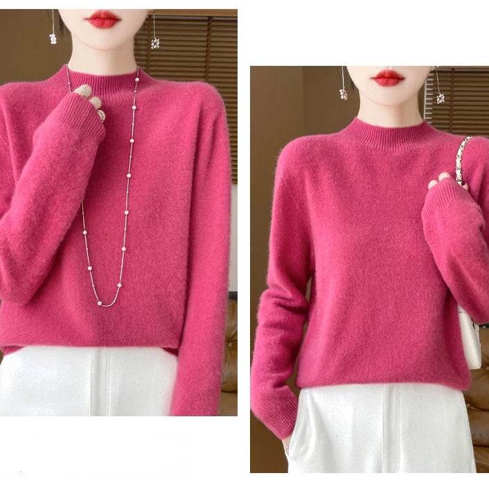 Pull à Col Cheminé 100% Laine Mérinos - 14 Couleurs