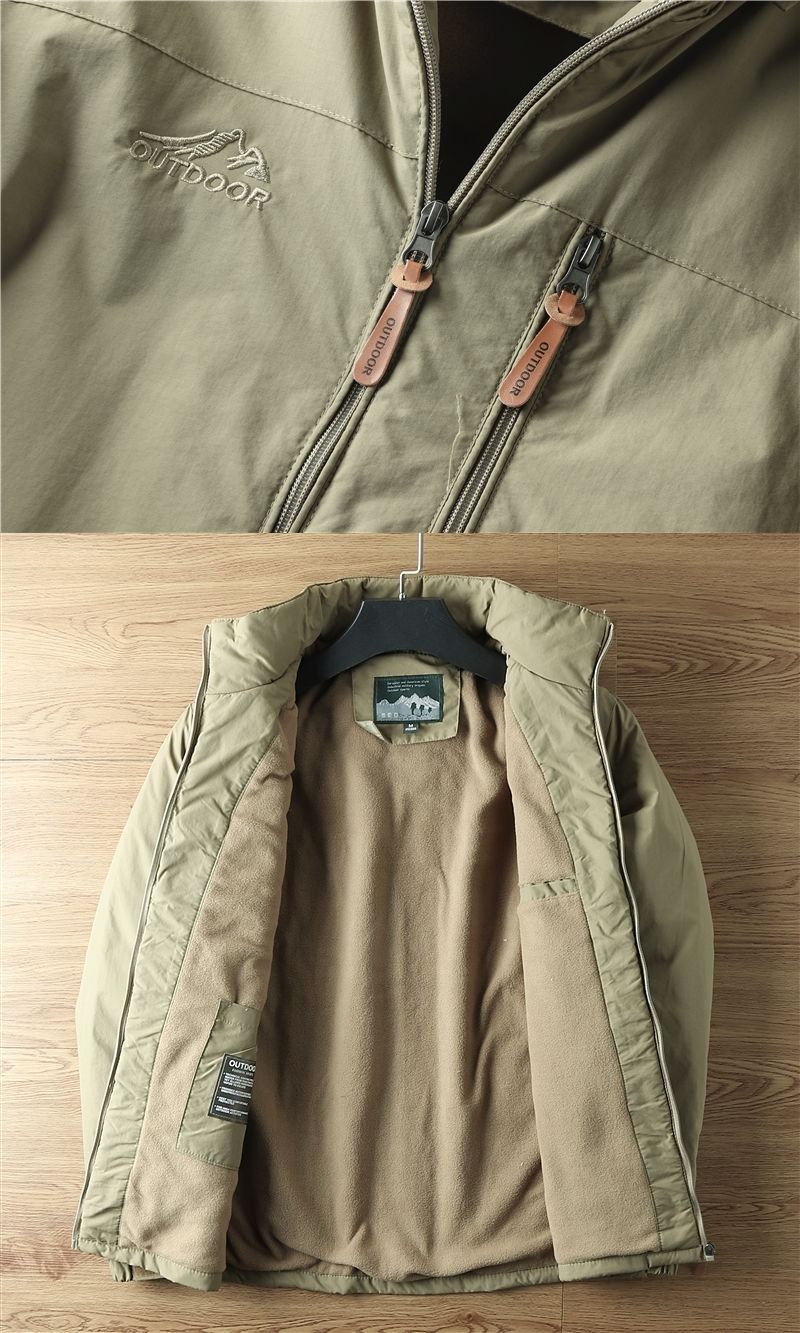 OUTDOOR - Veste imperméable à capuche intérieur polaire - Homme