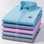 Chemise type Oxford en coton à manches longues pour homme