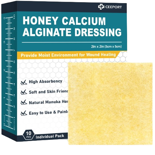 Lot de 10 pansements alginate de calcium miel
