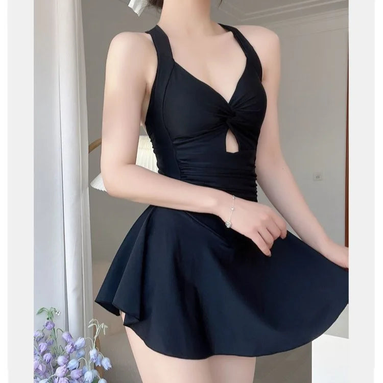 Maillot Une Pièce Amincissant Style Robe Élégante