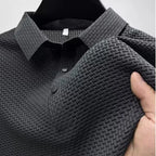 Polo Homme Texturé Jacquard Manches Courtes Respirant