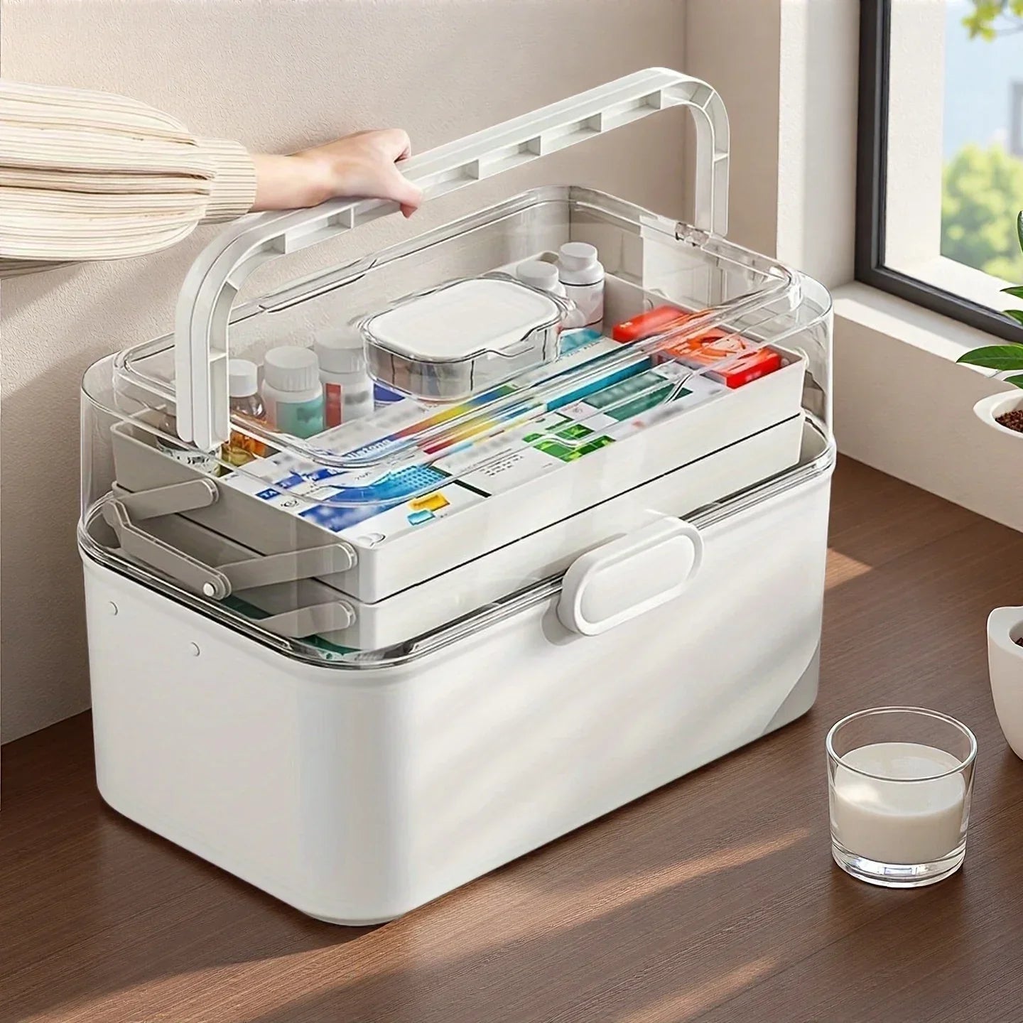 Boîte Organisatrice de Médicaments à 3 Niveaux