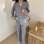 Pyjama Côtelé Chemise & Pantalon - Mi-Saison