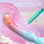 WANDY - Vibromasseur Chauffant pour Femme – Double Stimulations Intime avec Vibrations & Chauffage