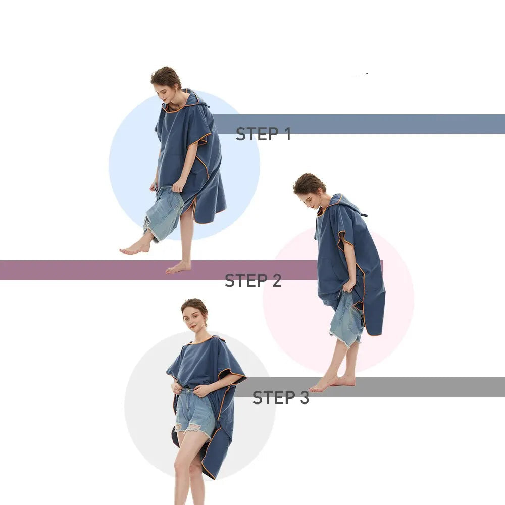 Poncho Serviette Microfibre à Séchage Rapide & Capuche