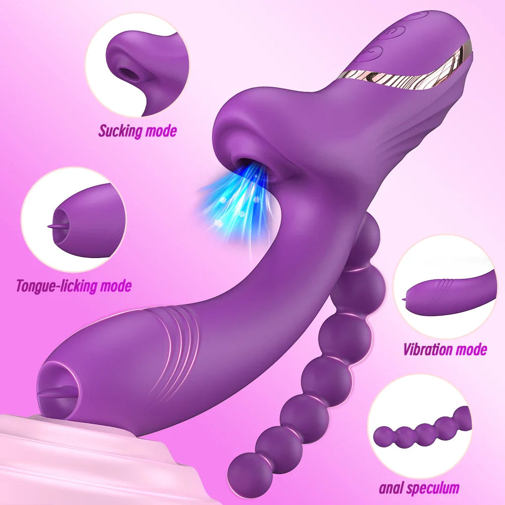 Euphoria - Stimulateur Féminin 3-en-1 avec Succion, Vibration et Stimulation Ciblée
