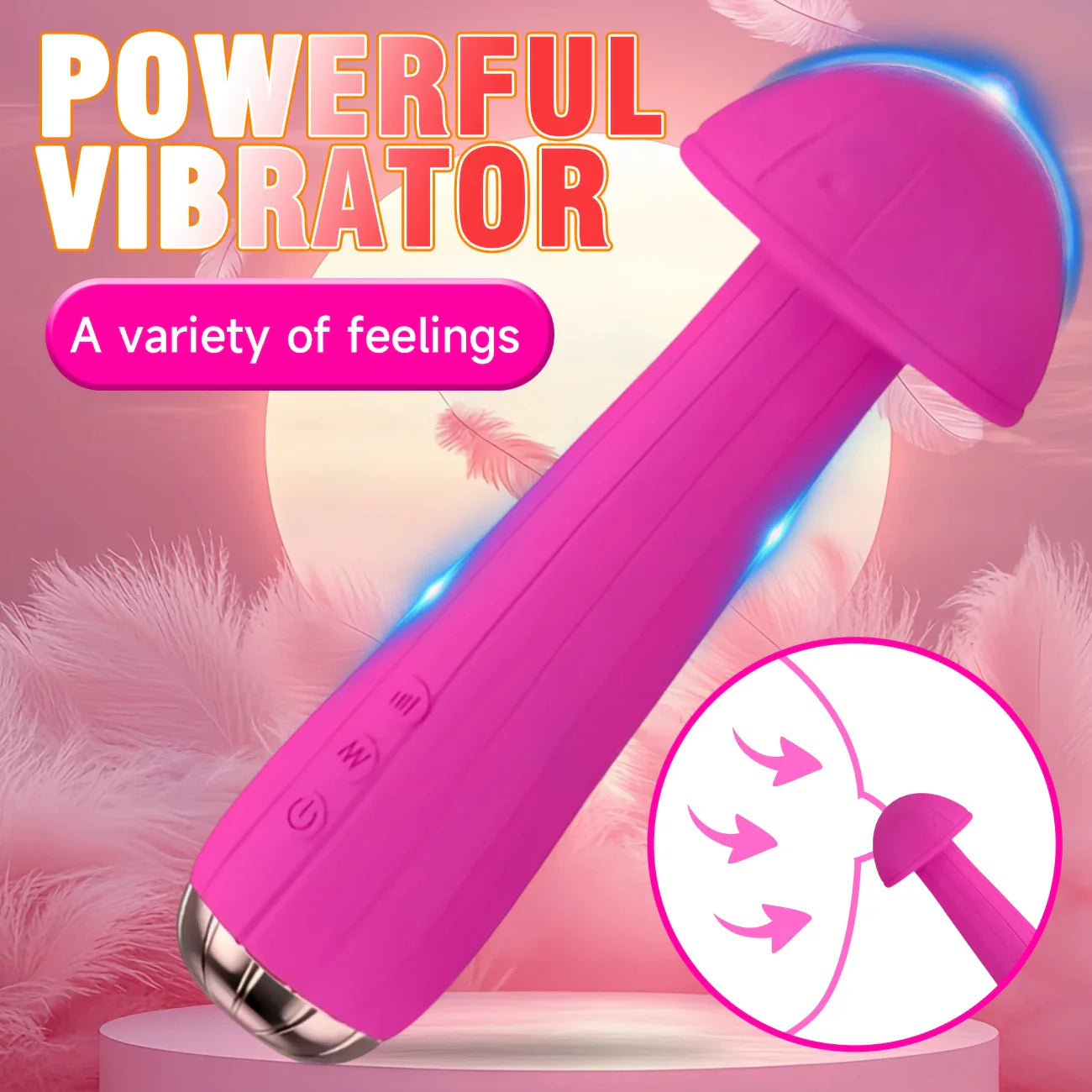 MushyWav – Stimulateur Rotatif 360° pour Femme, 5 Modes de Vibration et 5 Niveaux d’Intensité