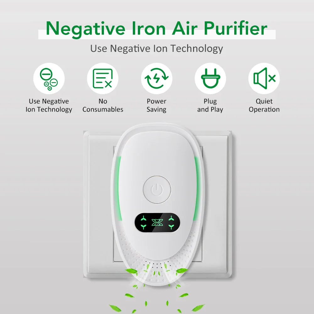 Purificateur d’Air Ionique Silencieux Prise Murale