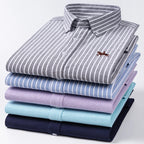 Chemise type Oxford en coton à manches longues pour homme