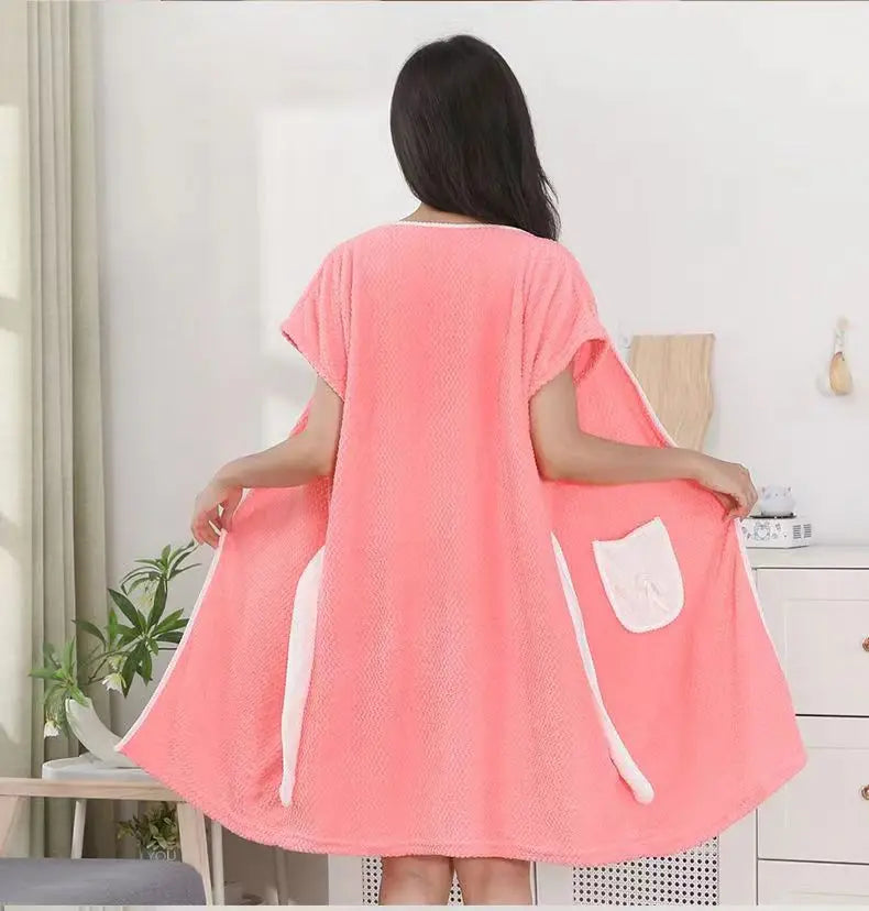 Peignoir de Bain en Microfibre Super Absorbante - Femme