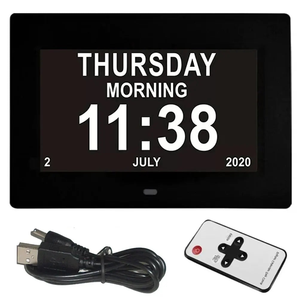 Horloge Digitale Grand Écran et 12 alarmes – Rappel Médical Senior