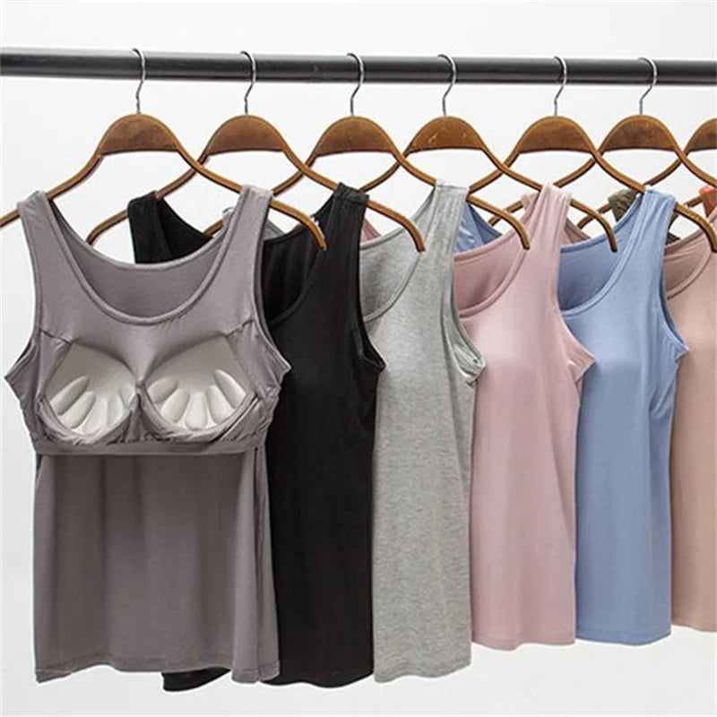 Débardeur Femme avec Soutien-Gorge Intégré - Coupe Ajustée, Confort au Quotidien