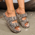 Sandales Mules EVA à Sangles & Motif Léopard