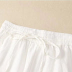 Pantalon Rétro en Coton & Lin Ample Femme - Mi-Saison