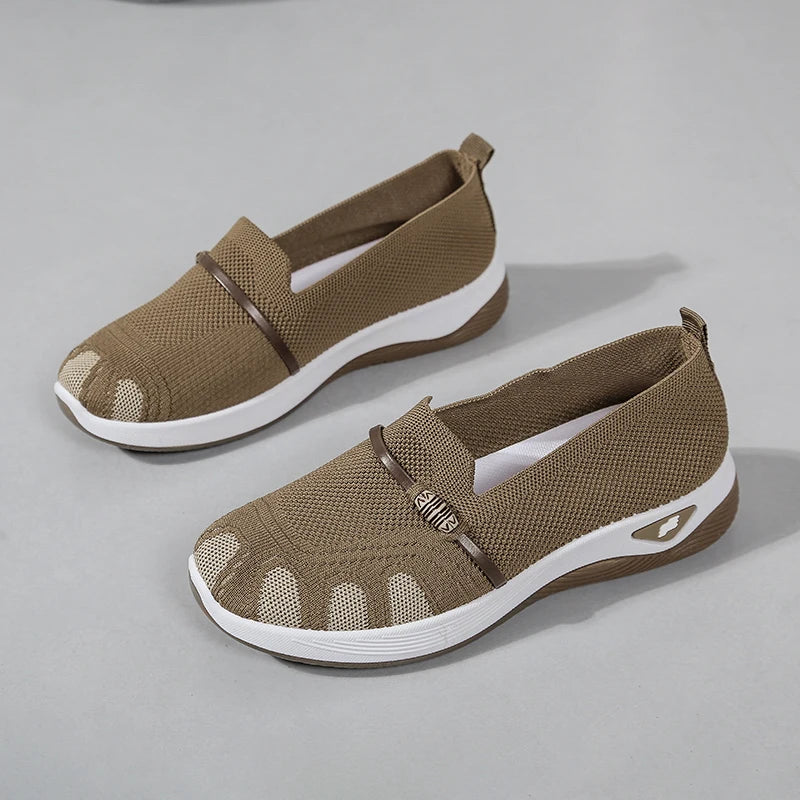 Chaussures Slip-On de Marche à Enfiler en Marille Respirante
