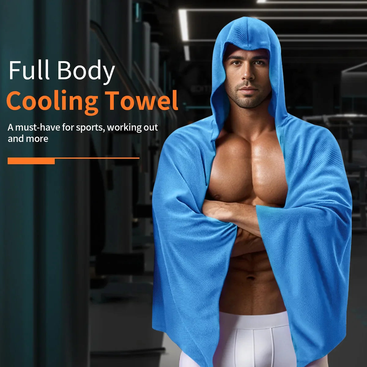 Poncho de Bain Rafraîchissant Multifonctions à Capuche – Serviette XXL Ultra Absorbante
