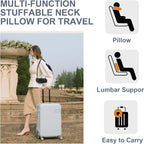 Oreiller Voyage Trompe-l'Oeil à Remplir 3PCS - Bandeau + Bouchons d'Oreilles OFFERTS