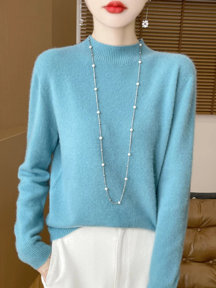 Pull à Col Cheminé 100% Laine Mérinos - 14 Couleurs