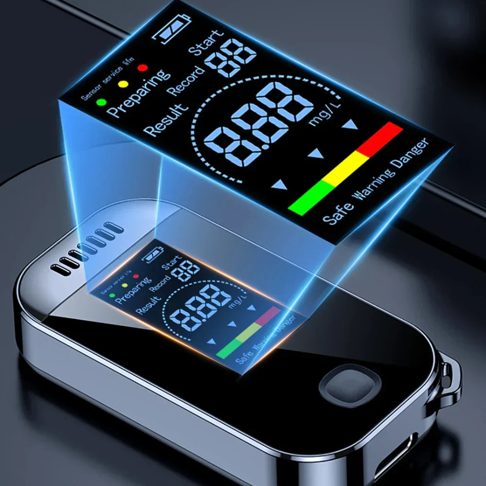 Éthylotest PRO Porte-Clés avec Écran LCD et Alarme Sonore