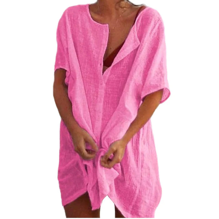 Robe de Plage en Lin et Coton