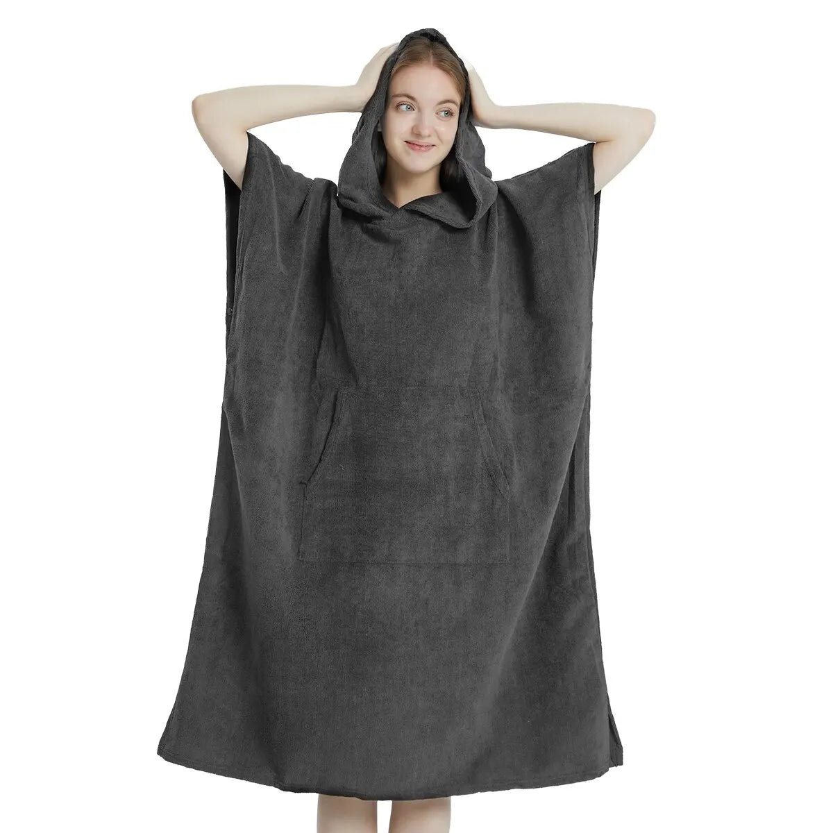 Poncho Serviette Microfibre à Séchage Rapide & Capuche