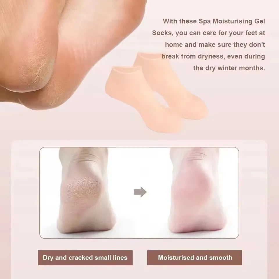 Lot de 2 Chaussettes Hydratantes en Gel pour Pieds & Mains Secs