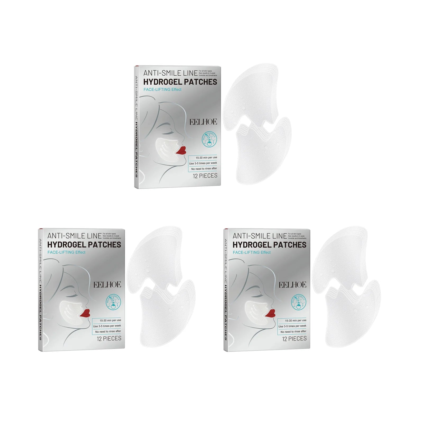 Lot de 24 Patchs HydroGel Anti-Rides du Sourire