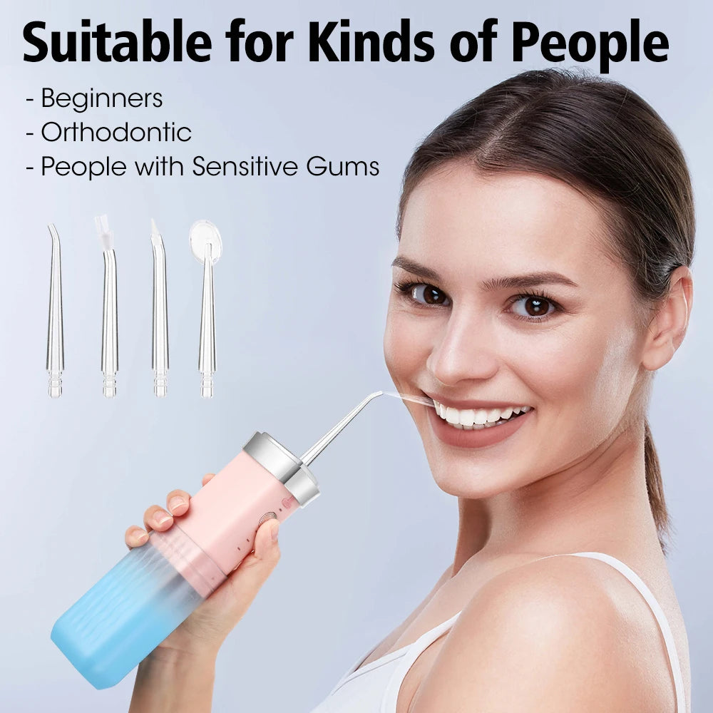 Irrigateur Buccal Portable Sans Fil & Rechargeable – 3 Modes, 1500 Pulsations/min + Réservoir 180ML)
