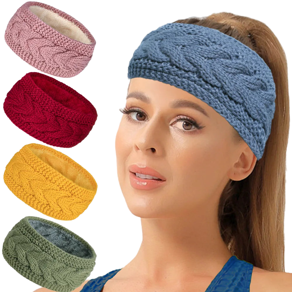 Bandeau KeepWarm Torsadé Doublure Fausse Fourrure Chaude