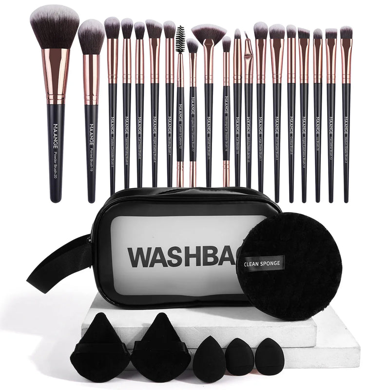 Kit Complet Maquillage Pinceaux & Éponges - 27 PCS