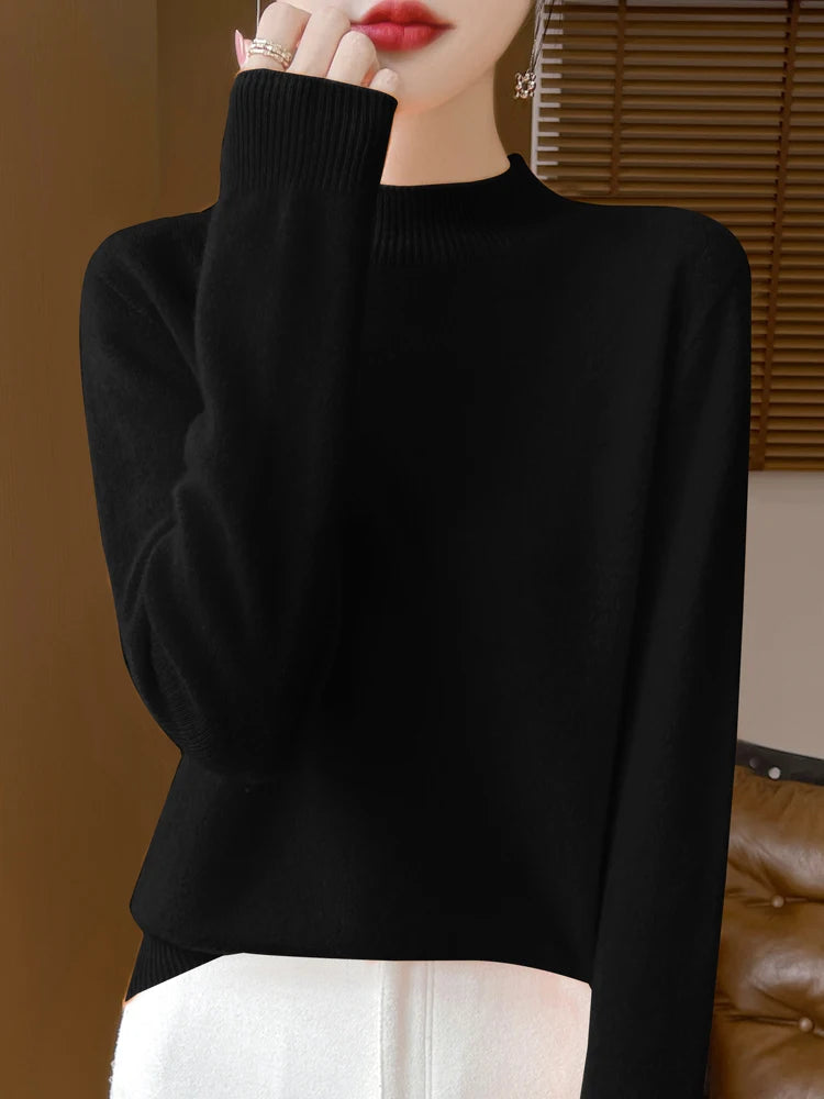 Pull à Col Cheminé 100% Laine Mérinos - 14 Couleurs