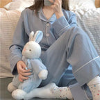 Pijama Acanalado Camisa y Pantalón - Media Estación
