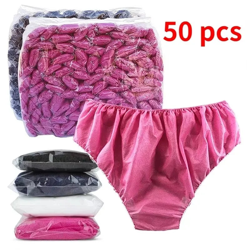 Lot de 50 Sous-Vêtements Jetables Hygiéniques pour Voyage & Spa
