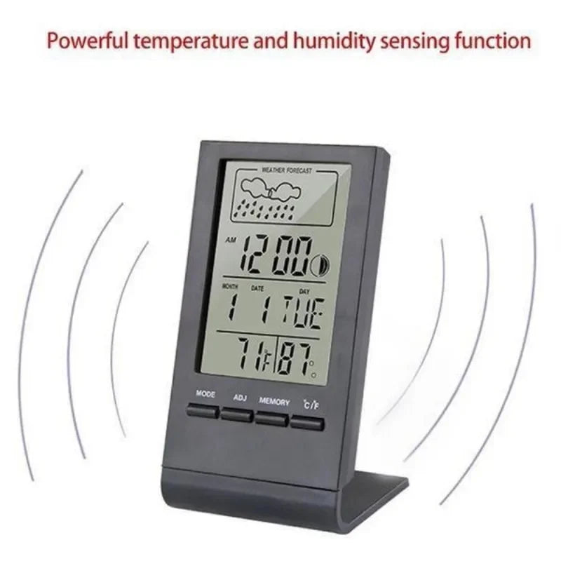 Station Météo d'Intérieur Numérique - Thermomètre, Hygromètre, Horloge & Date