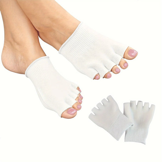 Paire de Demi Chaussette Séparatrice d'Orteils en Gel & Fibre de Coton